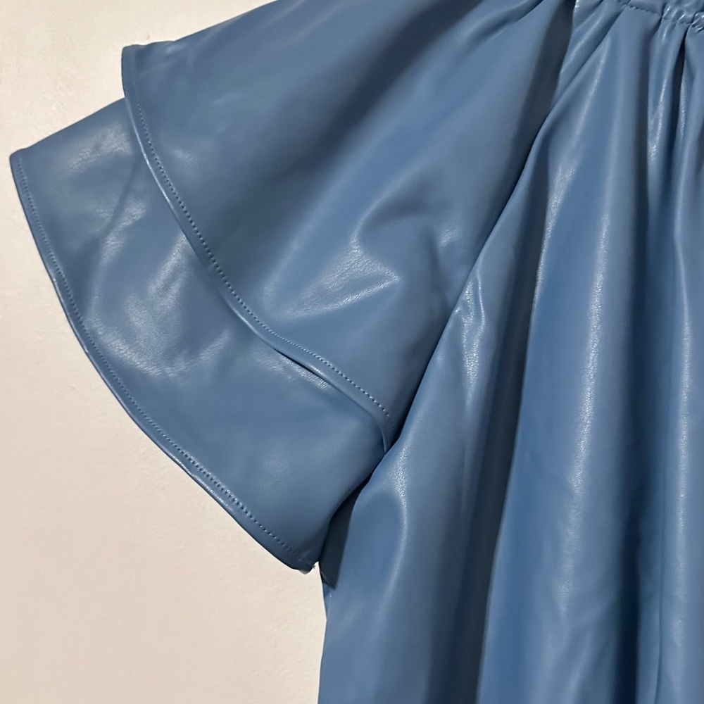 Olivia James The Label ‘Tinsley Faux Leather Dress in Topaz Leather - Size M NWT - Picture 6 of 15